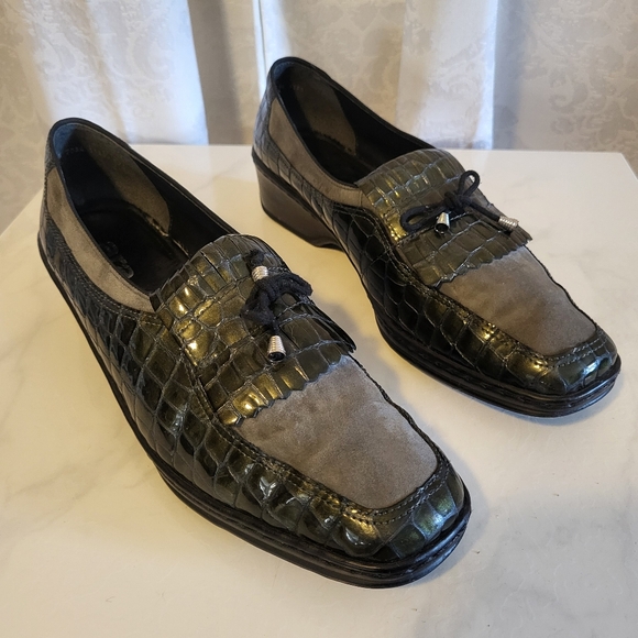 Ara Women's Rachel Slip On Loafers, Size 10, Dark Green, Croco Embossed - Picture 13 of 14